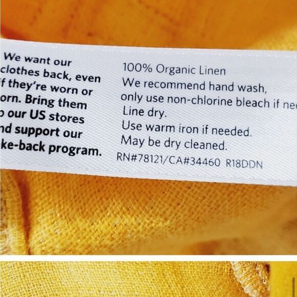 Eileen Fisher yellow linen flap pocket jacket size small - Picture 6 of 7